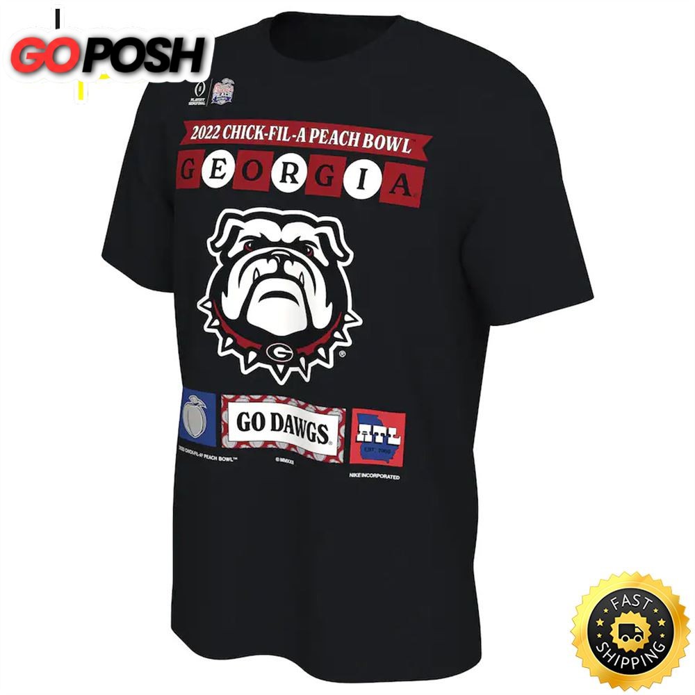 Georgia Bulldogs College Football Playoff 2025 Peach Bowl Illustrated T-Shirt