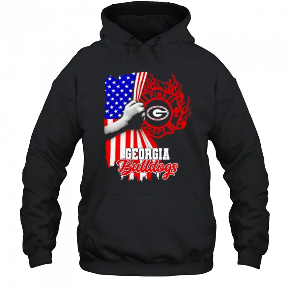 Georgia Bulldogs Fire Dept American Flag shirt