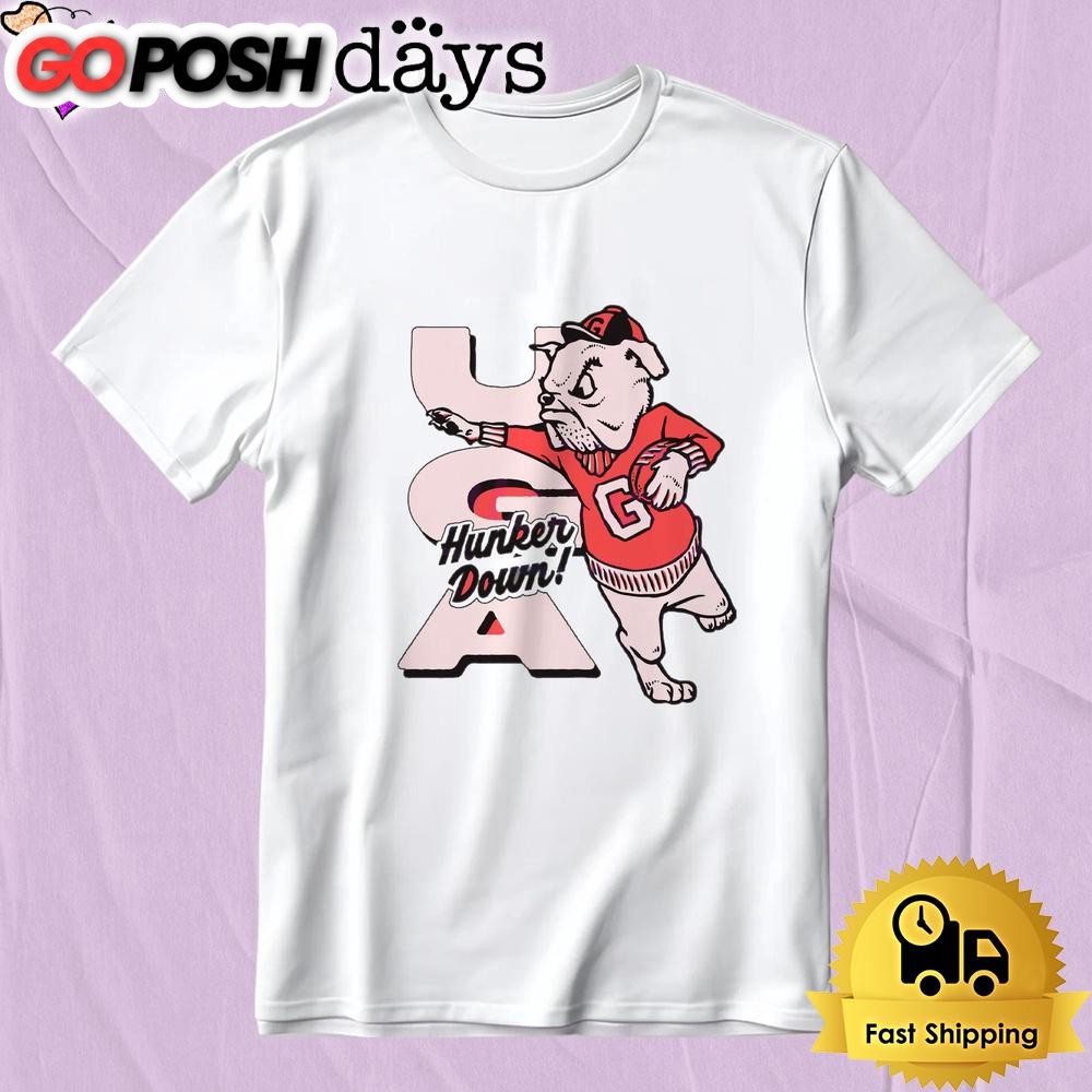 Georgia Bulldogs Football Hunker Down Vintage T Shirt