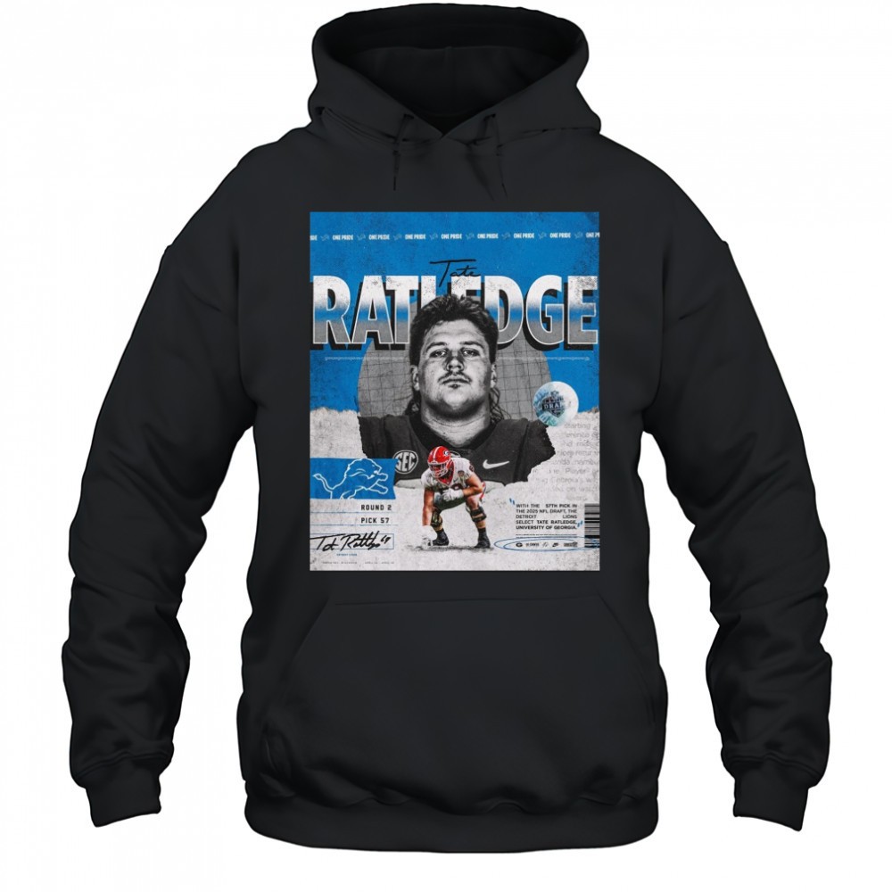 Georgia Bulldogs football Tate Ratledge Lions With The 57th Pick In The 2025 NFL Draft Signature Poster t-shirt