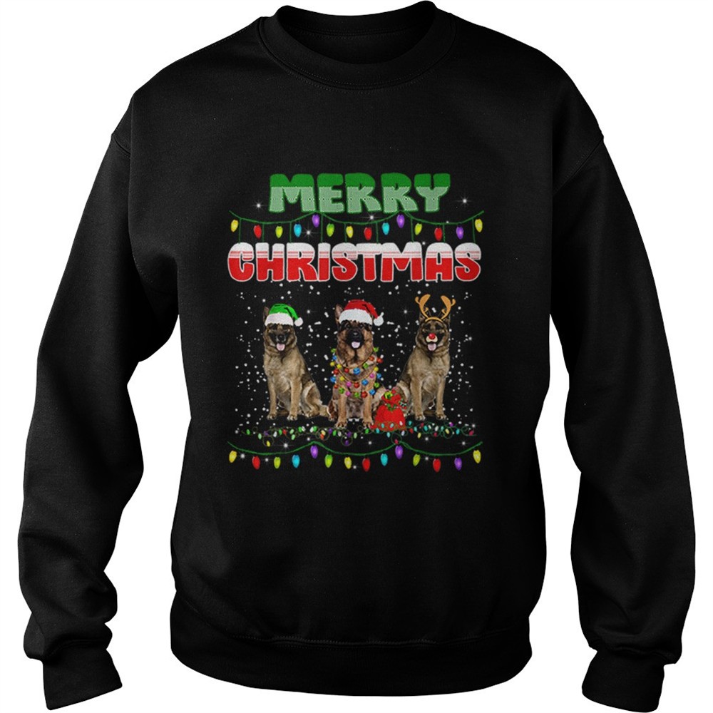 German Shepherd Christmas Light Merry Christmas shirt