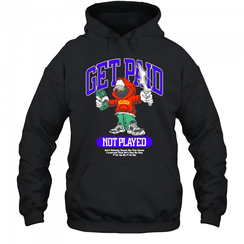 Get Paid not Played money on knives shirt