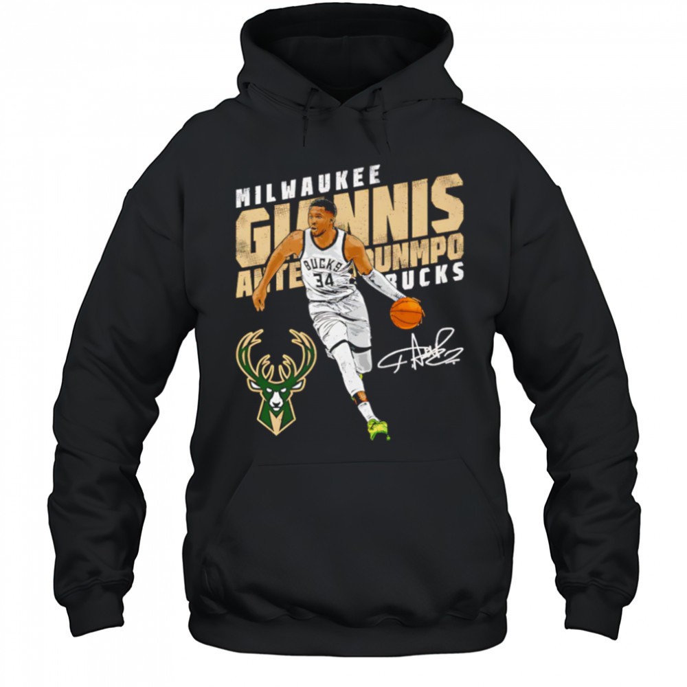 Giannis Antetokounmpo Milwaukee Bucks slant shirt