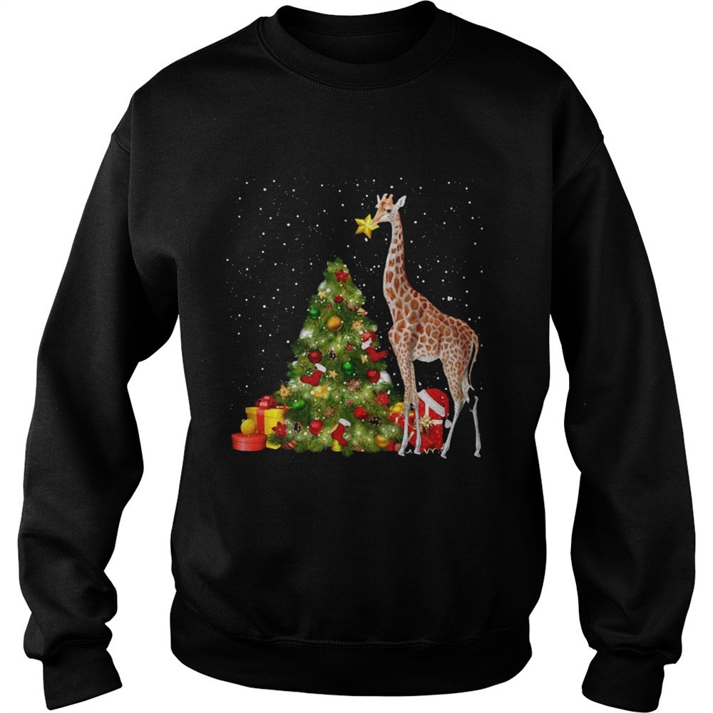 Giraffe and Christmas tree shirt