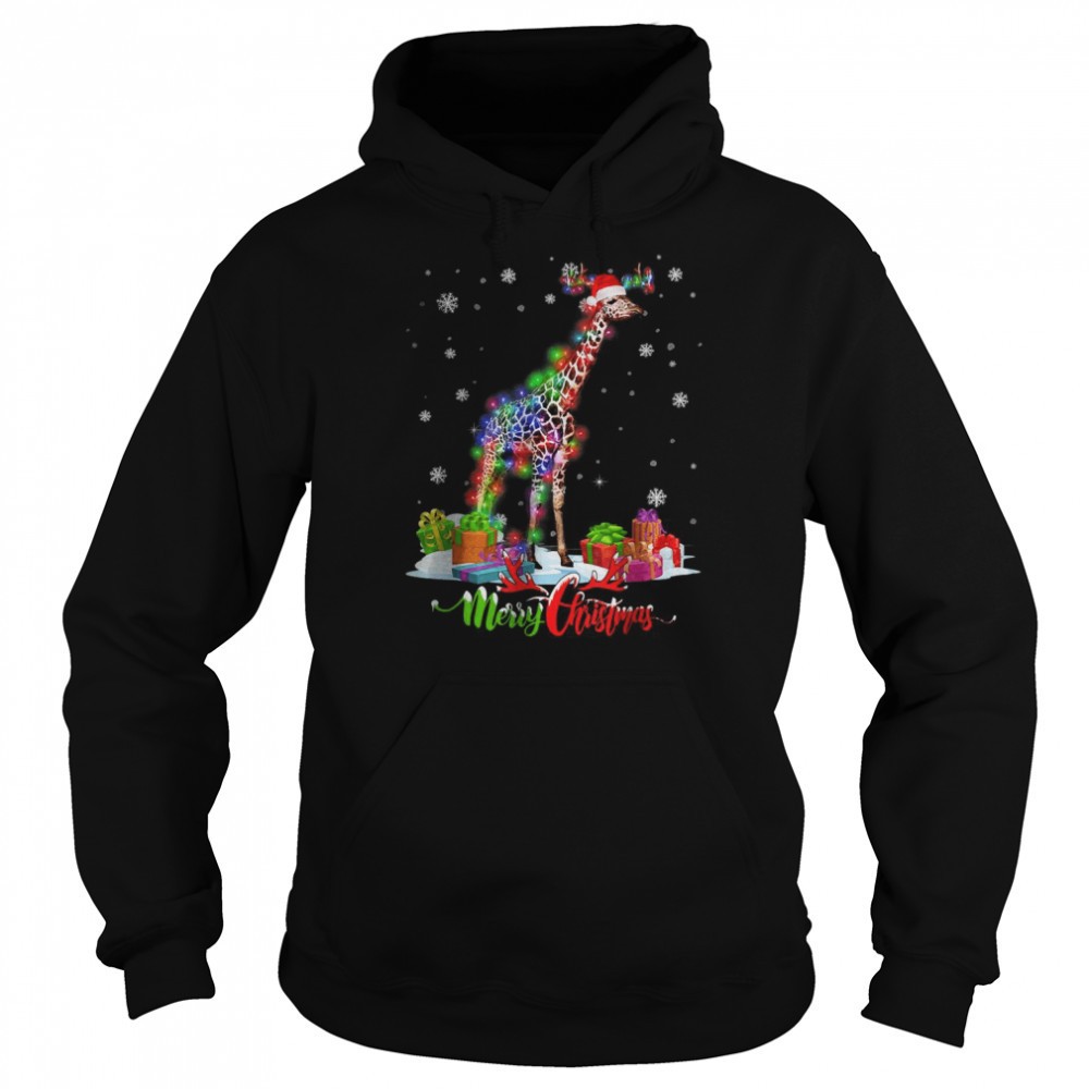 Giraffe Animal Merry Christmas Party Family Matching T-Shirt