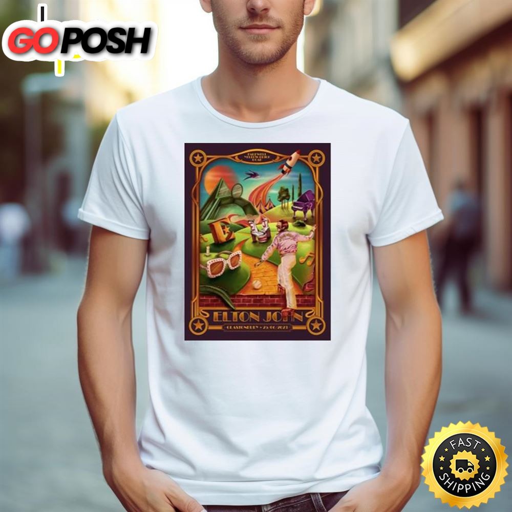 Glastonbury Lithograph Elton John Official 2025 Shirt