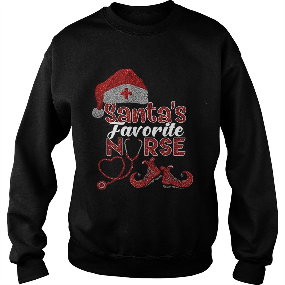 Glitter Santas Favorite Nurse Christmas shirt