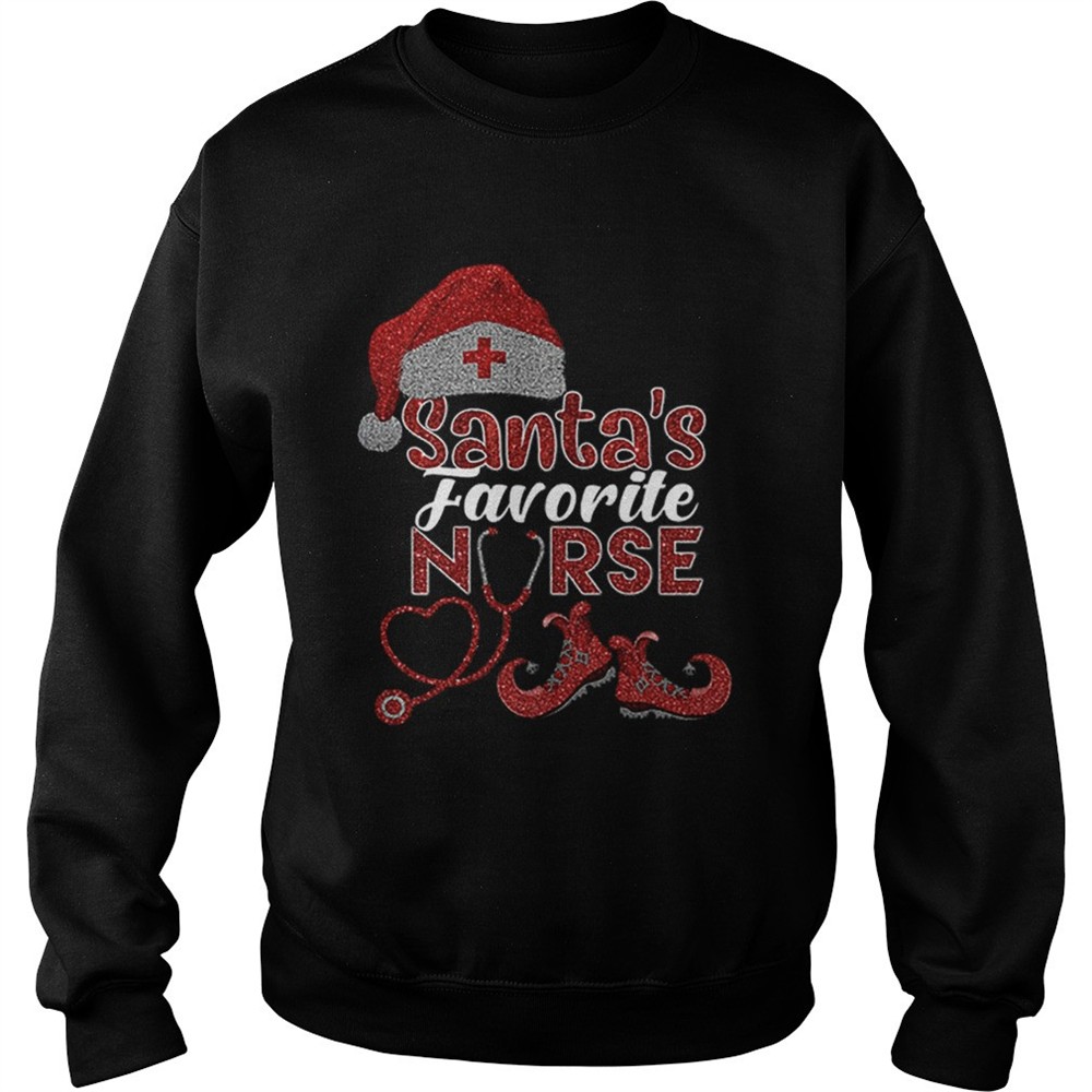 Glitter Santas favorite nurse Christmas shirt