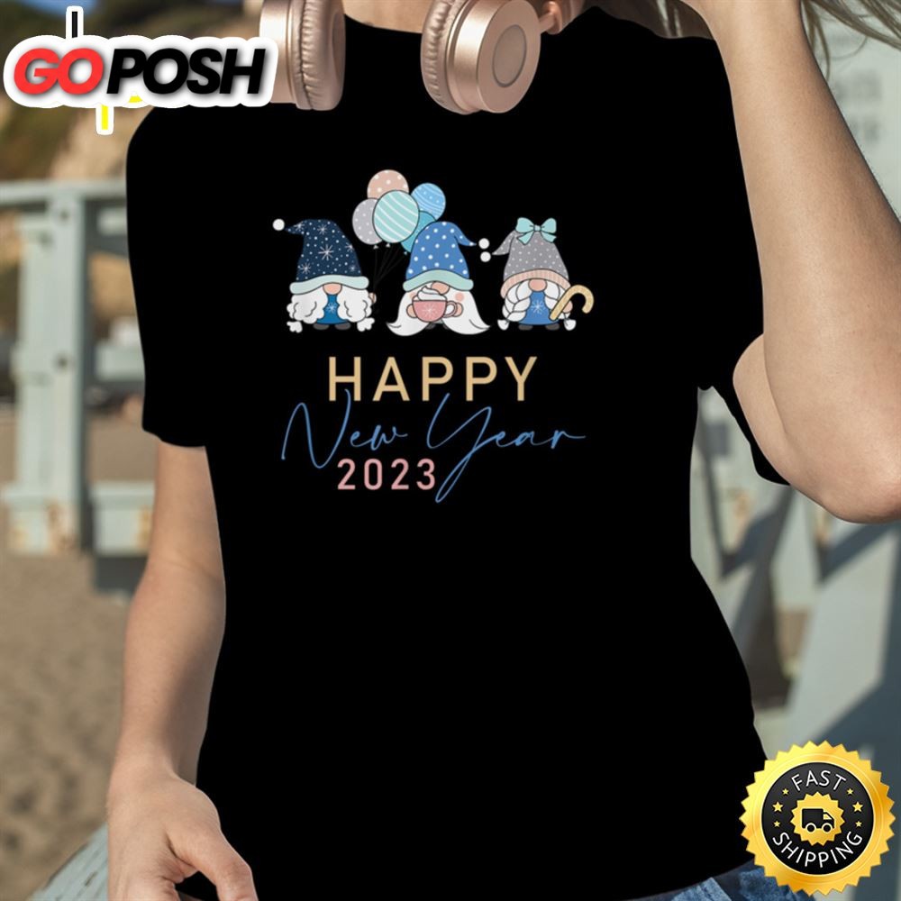 Gnome Happy New Year 2025 Unisex Basic T-shirt