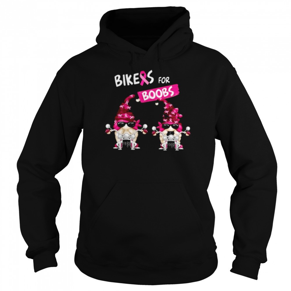 Gnomes driving Bikers for Boobs Breast Cancer Shirt