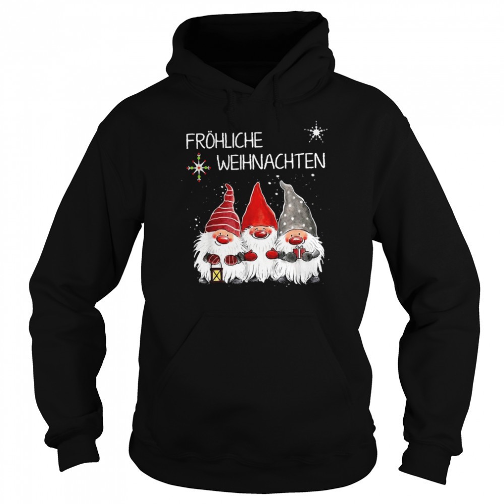 Gnomes Frohliche Weihnachten Christmas Shirt