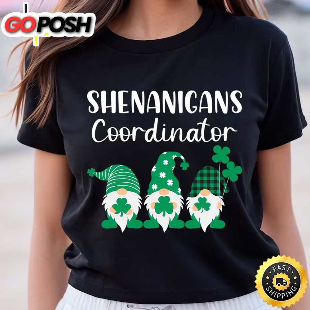 Gnomes Shenanigans Coordinator Funny St Patricks Day T-Shirt
