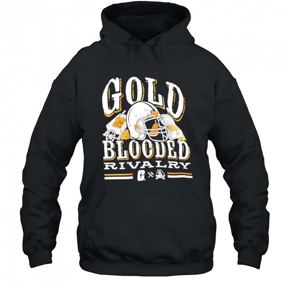 Gold Blooded Rivalry helmet logo shirt