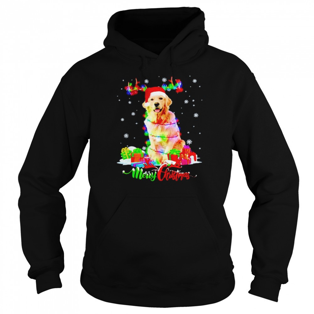 Golden Retriever Dog Merry Christmas Party Family shirt