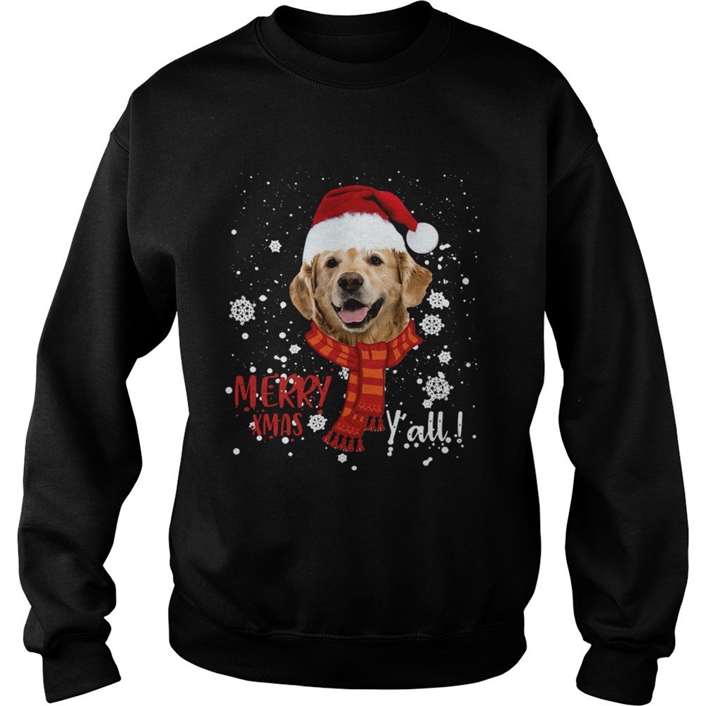 Golden Retriever Merry Xmas Yall shirt