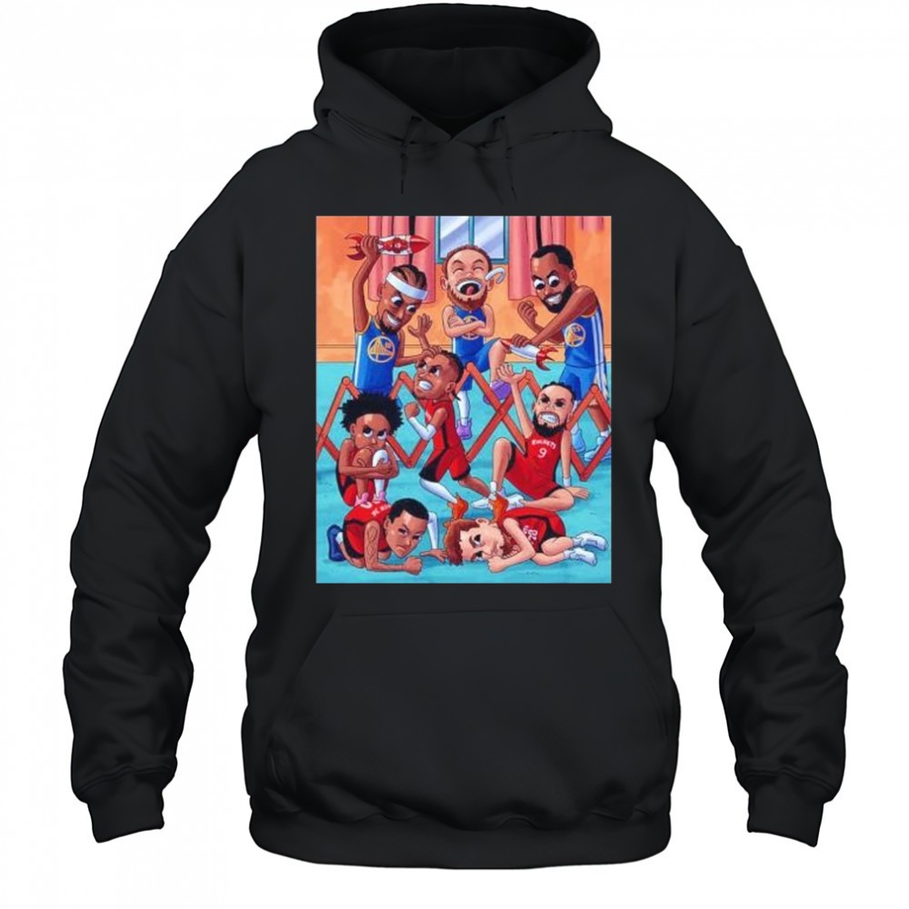 Golden State Warriors victory Houston Rockets 2025 NBA Playoffs cartoon shirt
