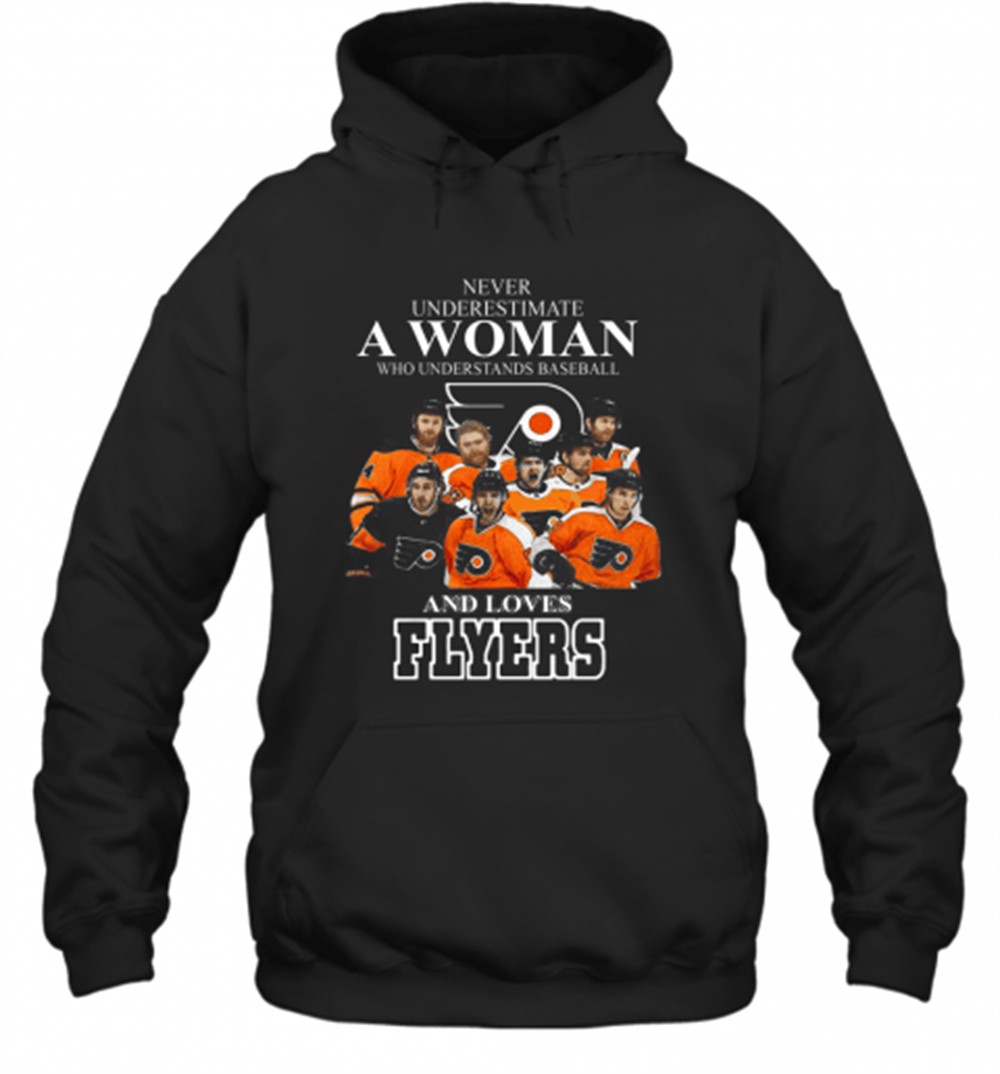 Good Never Underestimate A Woman Who Understands Baseball And Loves Flyers T-Shirt