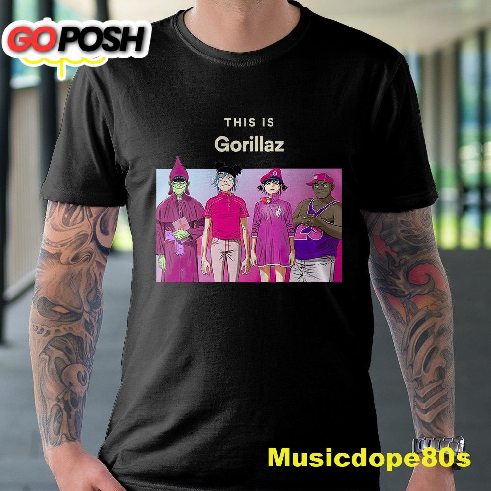 Gorillaz 2025 Tour North America Unisex Black Tshirt