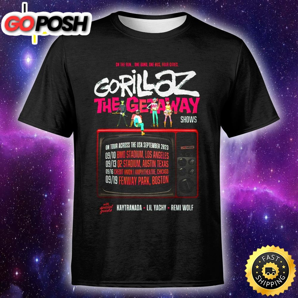 Gorillaz Announce ‘The Getaway Tour 2025 Unisex T-Shirt