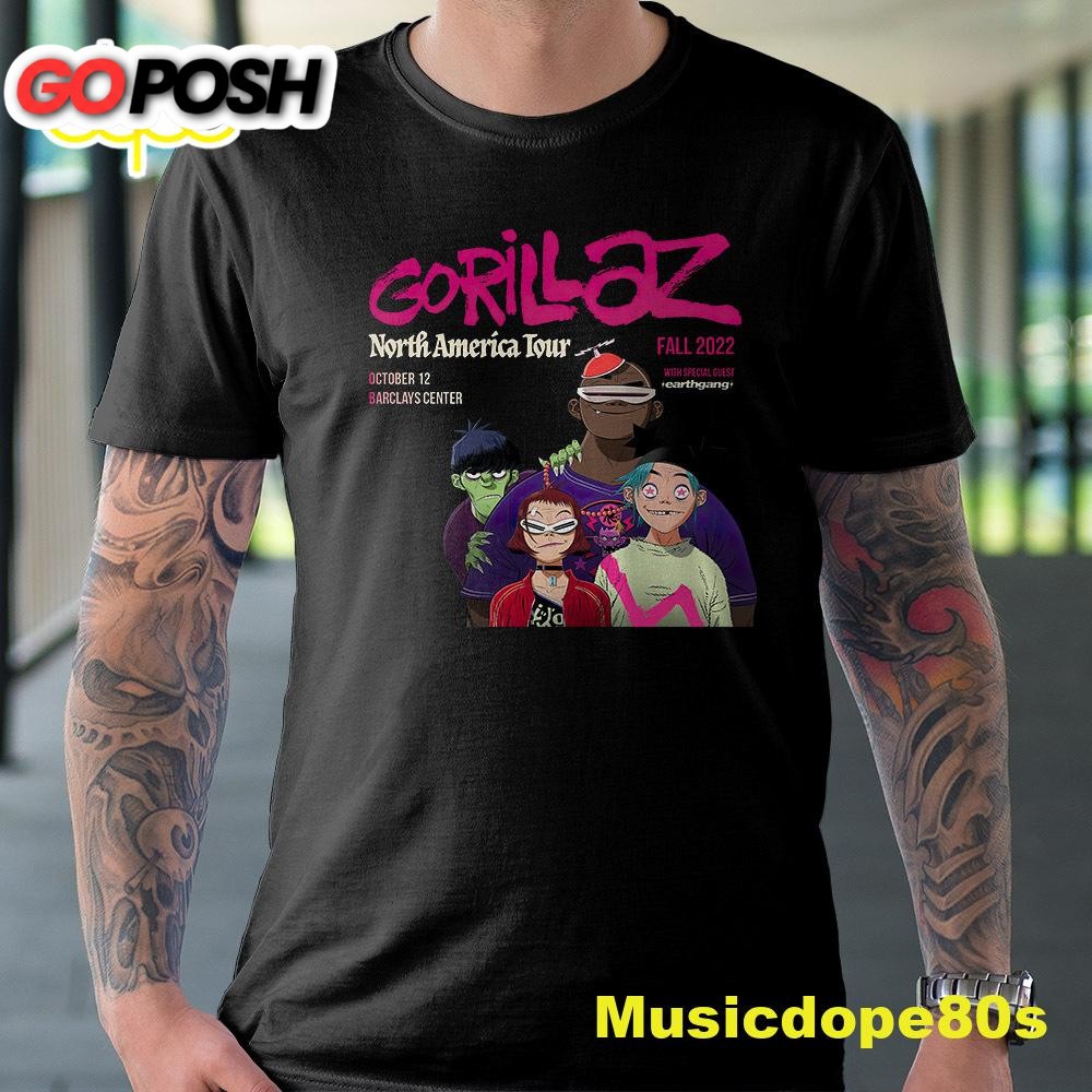 Gorillaz North America Tour Fall 2025 Black T-Shirt
