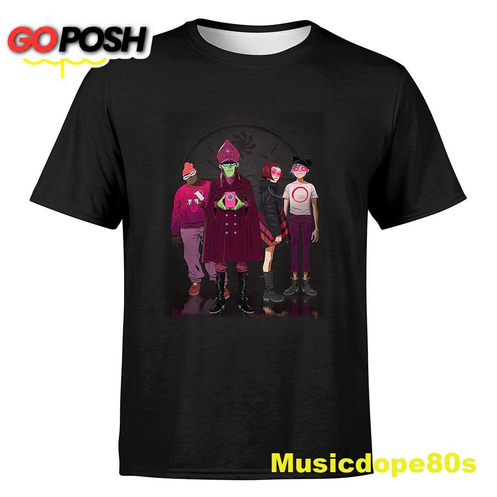 Gorillaz North America World Tour 2025 Metal Rock Band T-shirt