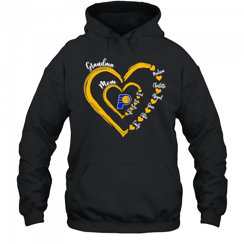 Grandma Mom Indiana Pacers heart shirt
