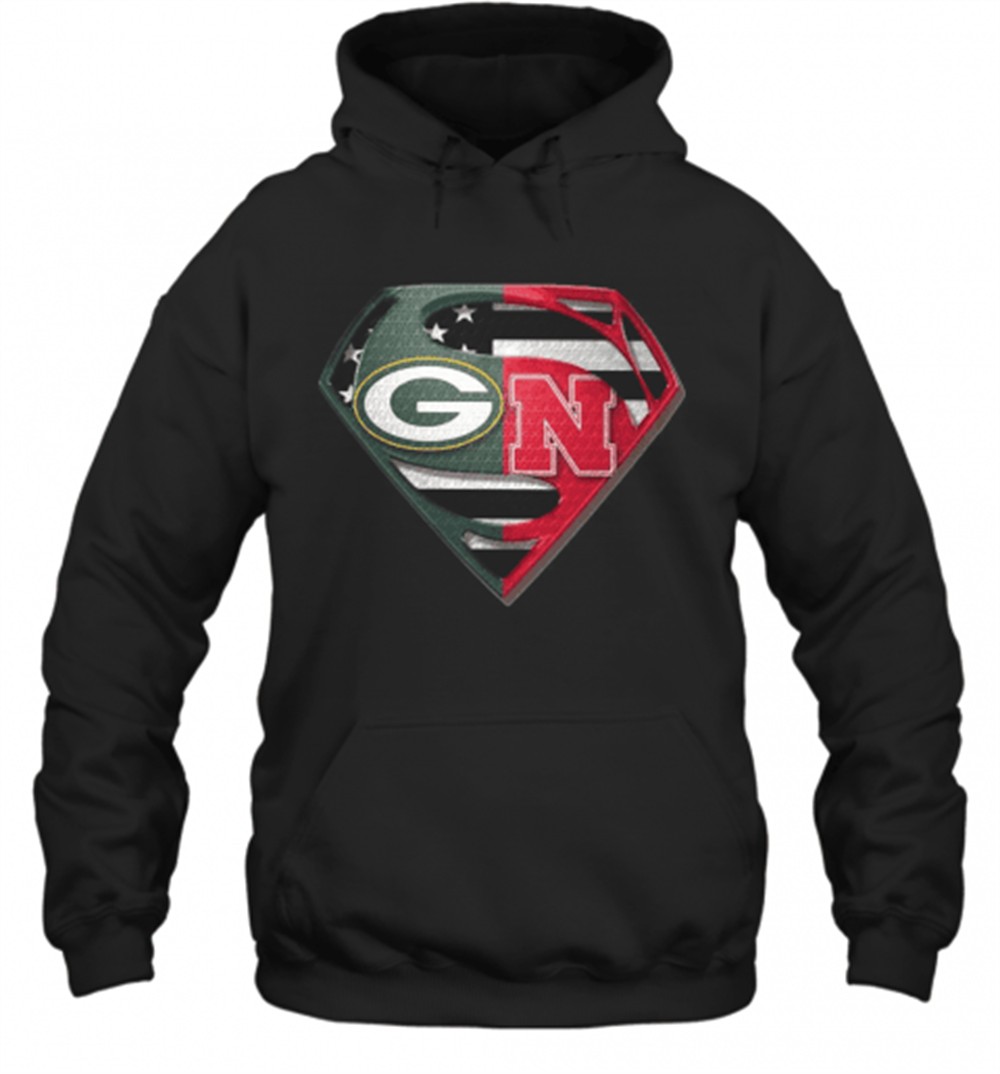 Green Bay Packers And Nebraska Cornhuskers Superman T-Shirt