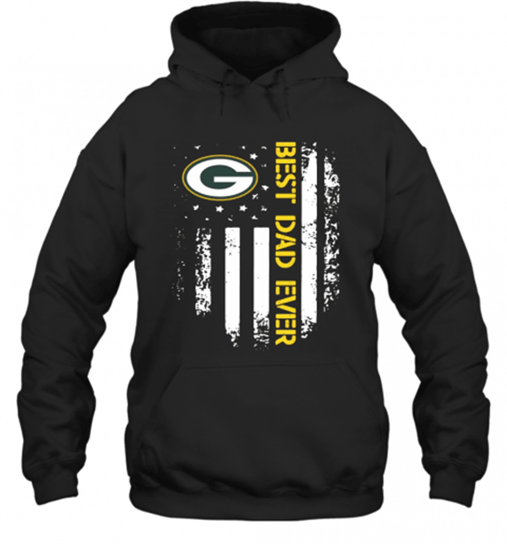 Green Bay Packers Best Dad Ever American Flag T-Shirt
