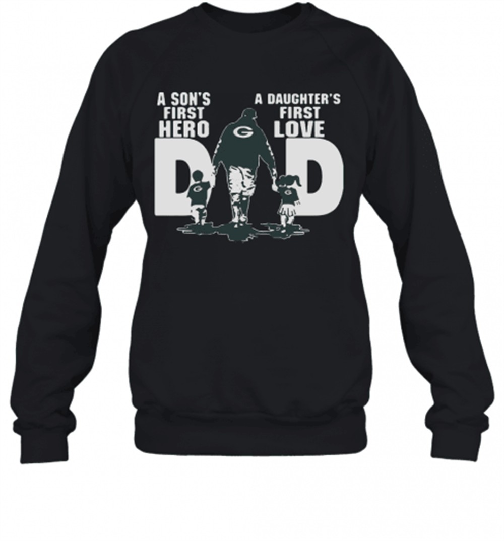 green-bay-packers-dad-a-sons-first-hero-a-daughters-first-love-t-shirt-dkca8au6 Green Bay Packers Dad A SonS First Hero A DaughterS First Love T-Shirt