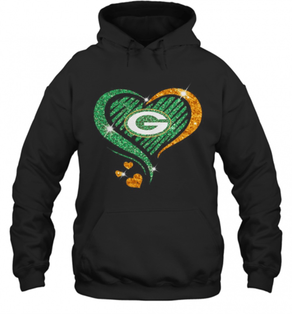 Green Bay Packers Diamond Heart T-Shirt