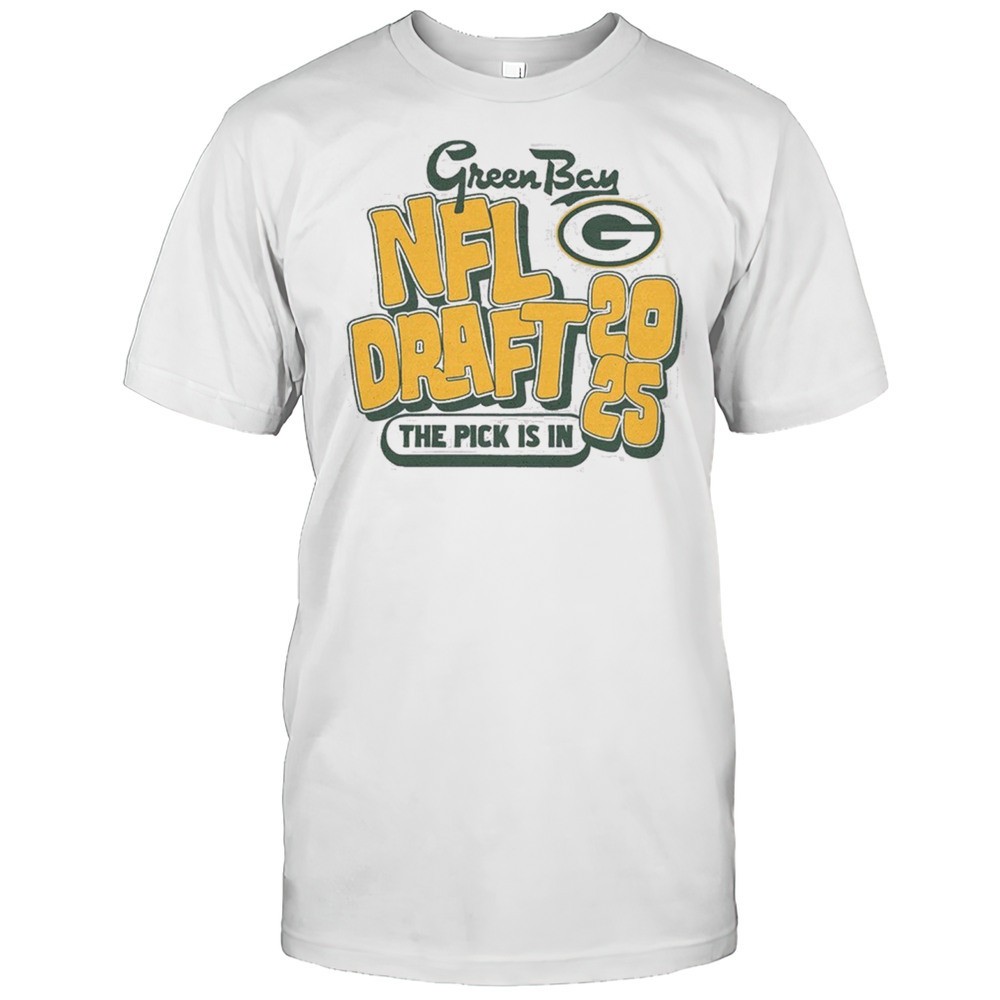 green-bay-packers-nfl-draft-2025-the-pick-is-in-bubble-script-t-shirt-opejfj6o Green Bay Packers Nfl Draft 2025 The Pick Is In Bubble Script T-shirt