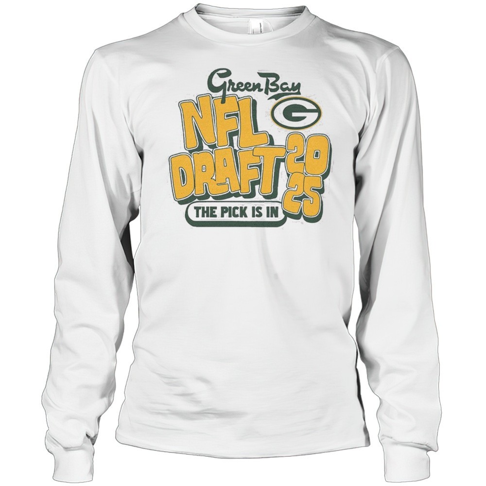 green-bay-packers-nfl-draft-2025-the-pick-is-in-bubble-script-t-shirt-opejfj6o Green Bay Packers Nfl Draft 2025 The Pick Is In Bubble Script T-shirt