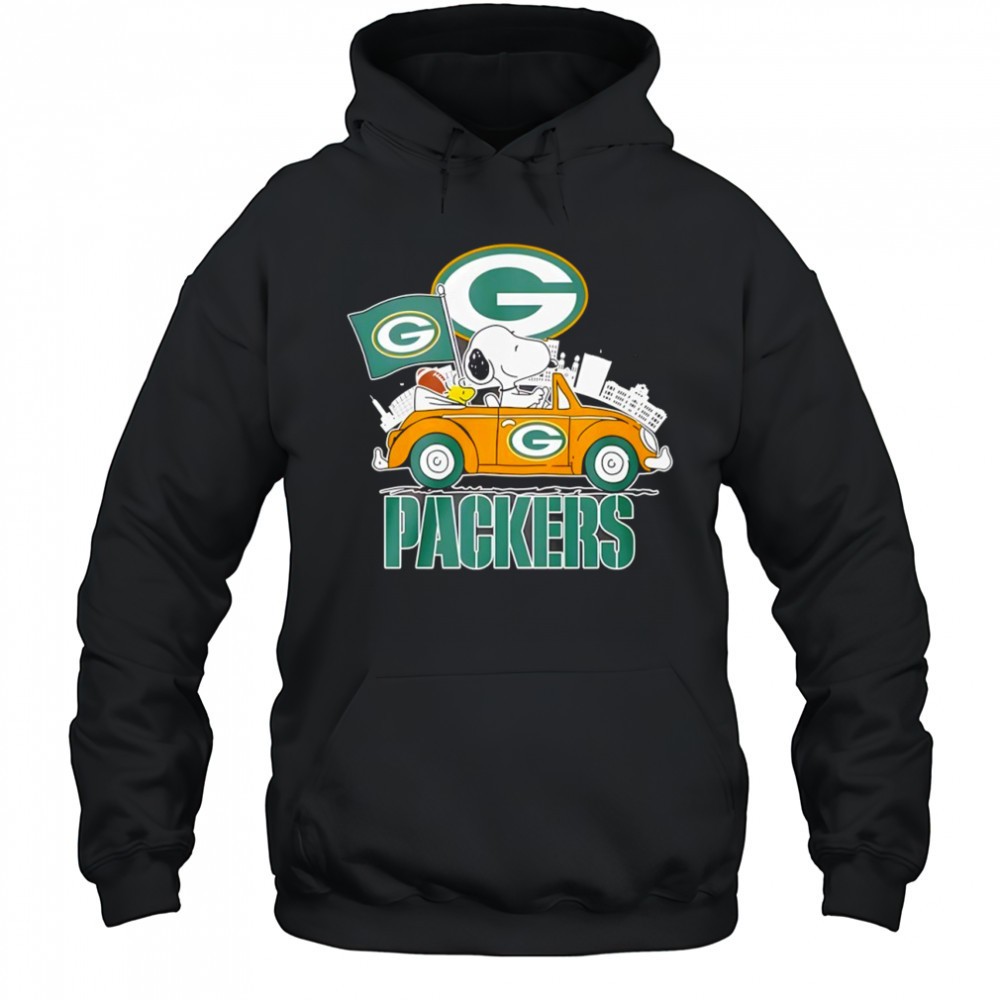 Green Bay Packers x Snoopy and Woodstock drive car shirt