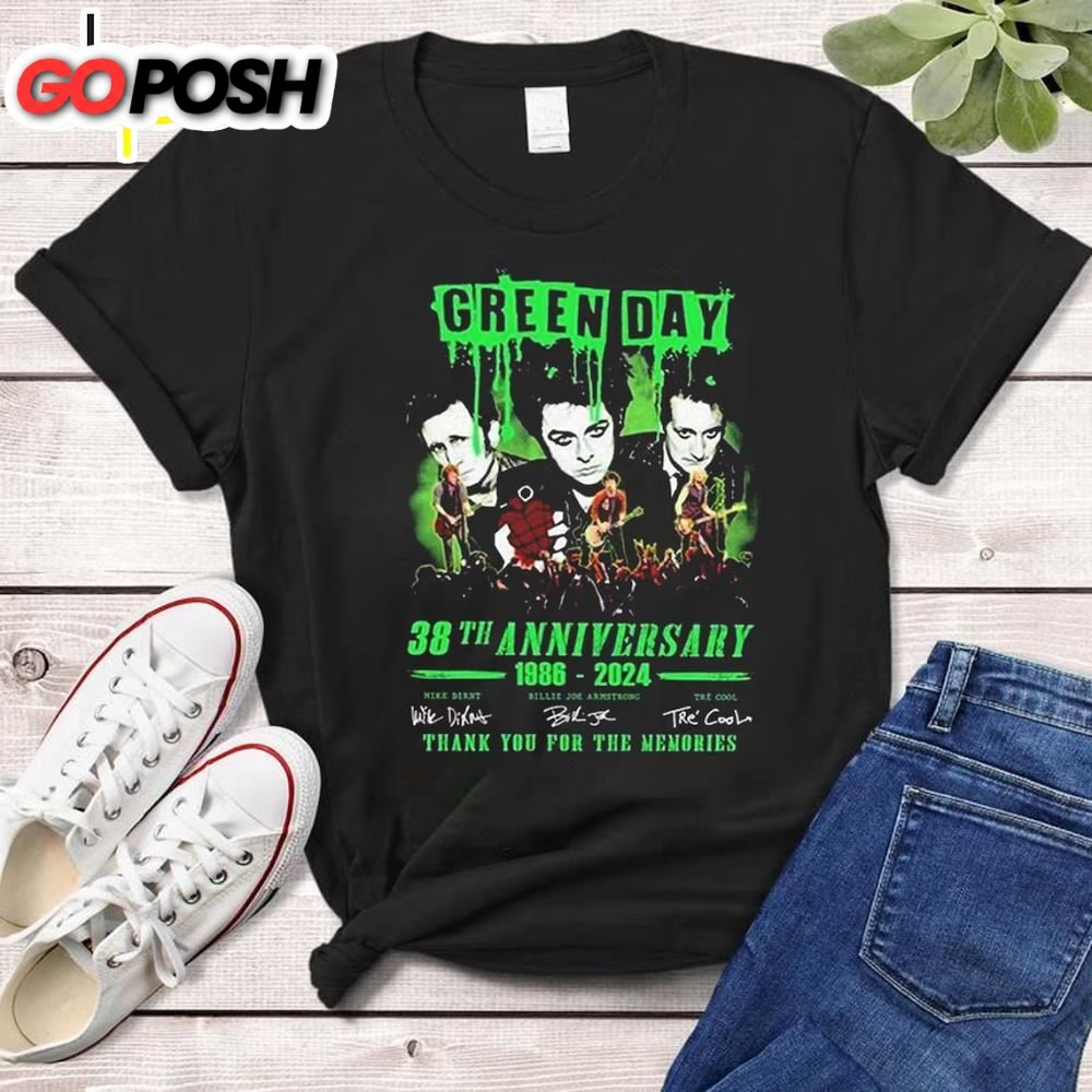 Green Day 38th Anniversary 1989 – 2025 Thank You For The Memories Shirt