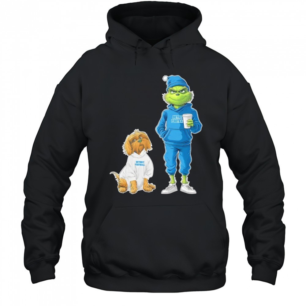 Green Monster Grinch and dog Christmas Detroit Lions Football shirt