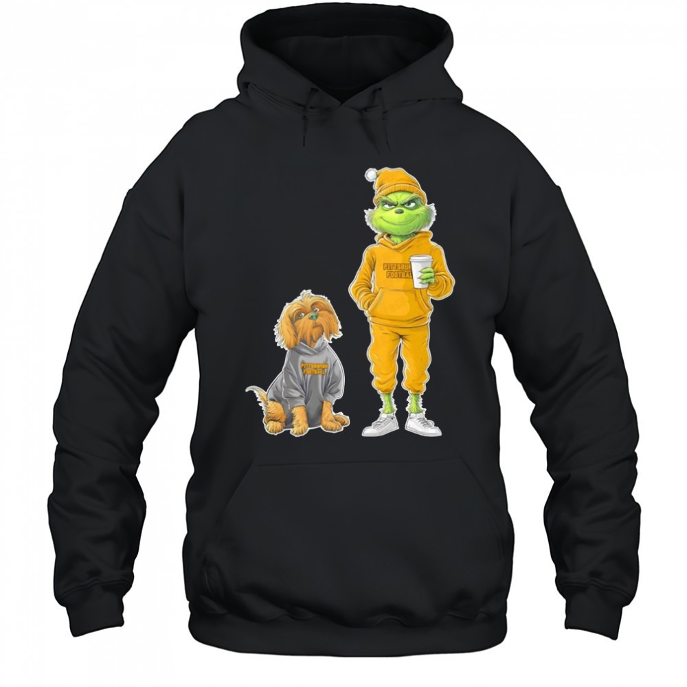 Green Monster Grinch and dog Christmas Pittsburgh Football shirt