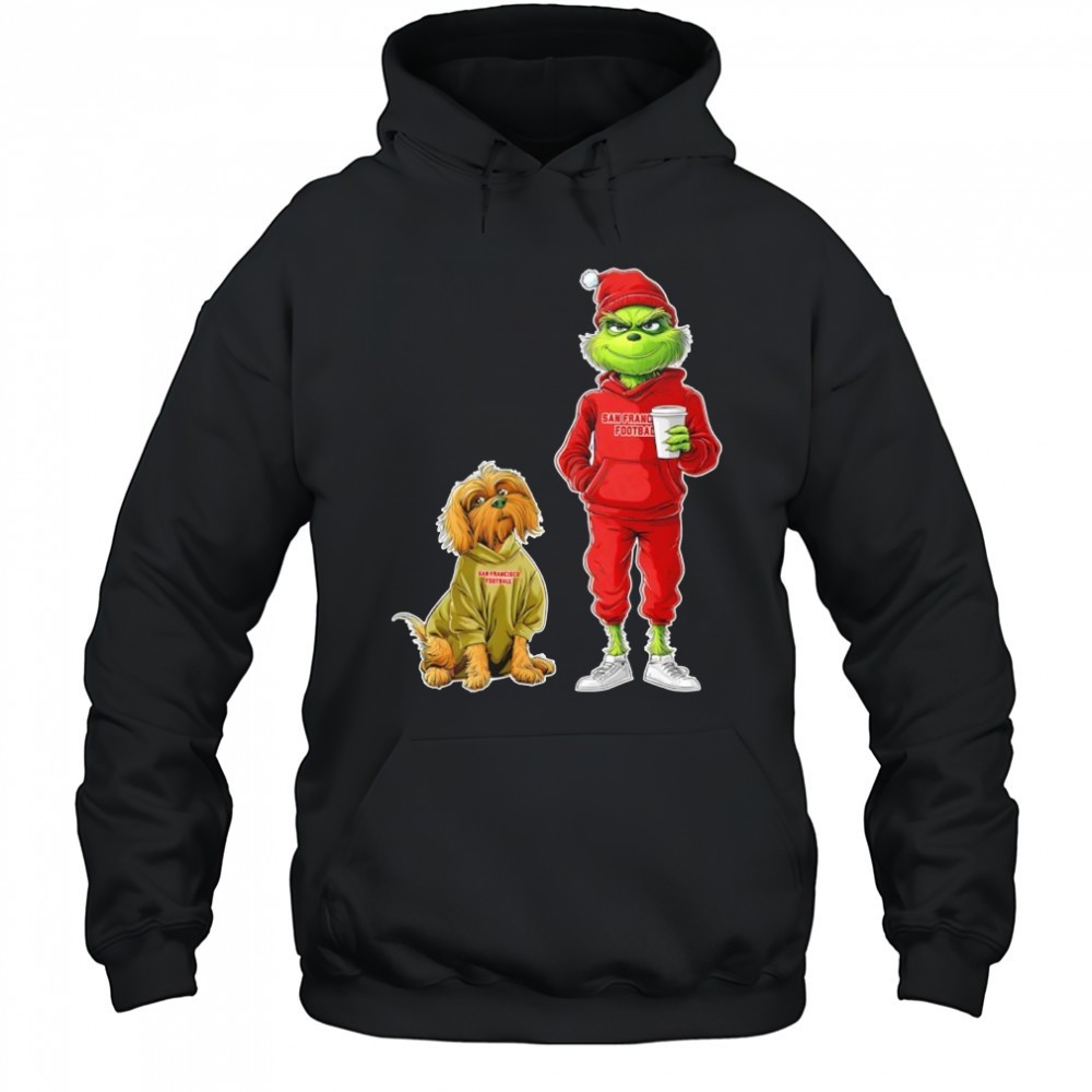 Green Monster Grinch and dog Christmas San Francisco 49ers Football shirt