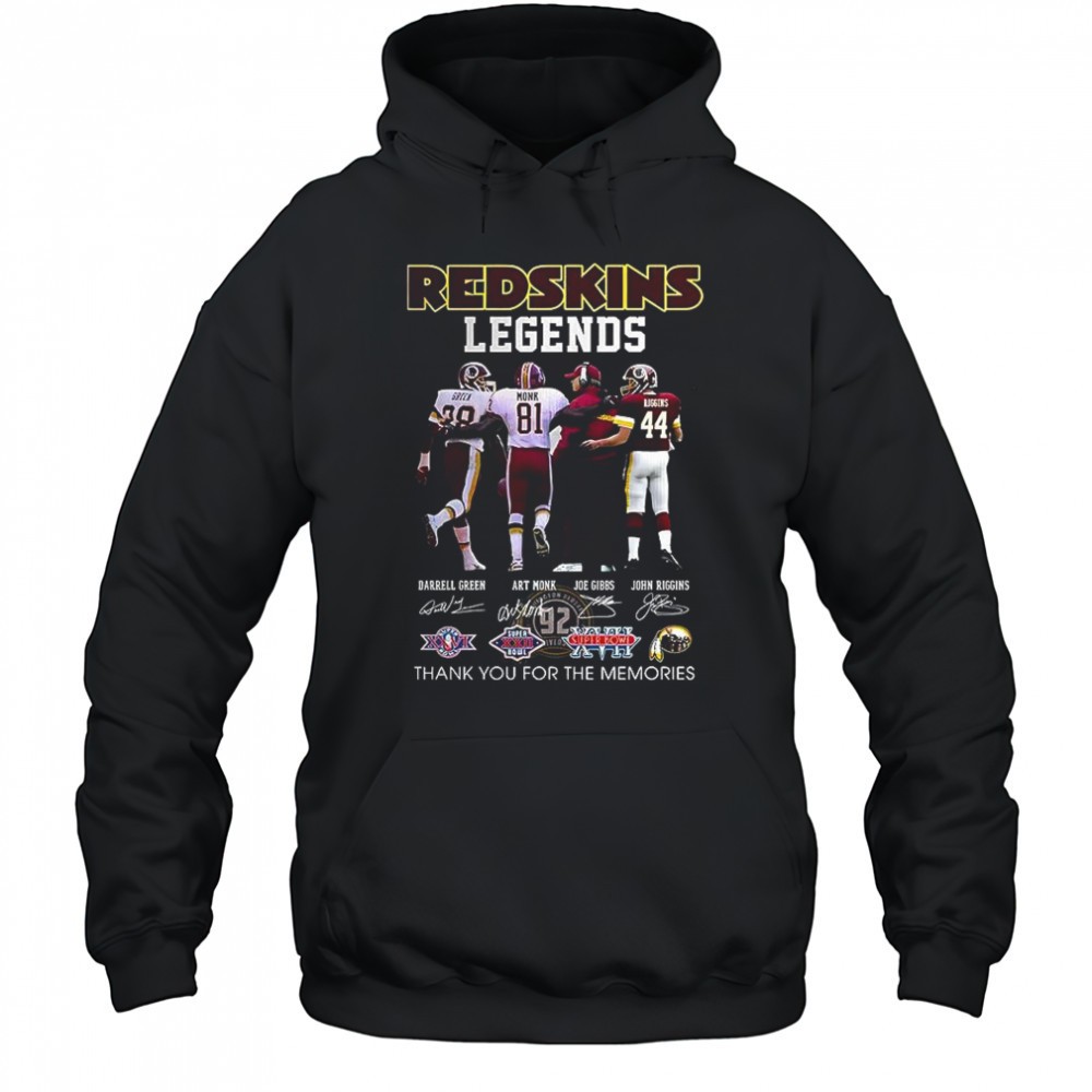 Green Monx Gibbs Riggins Washington Redskins football Legends thank you for the memories shirt