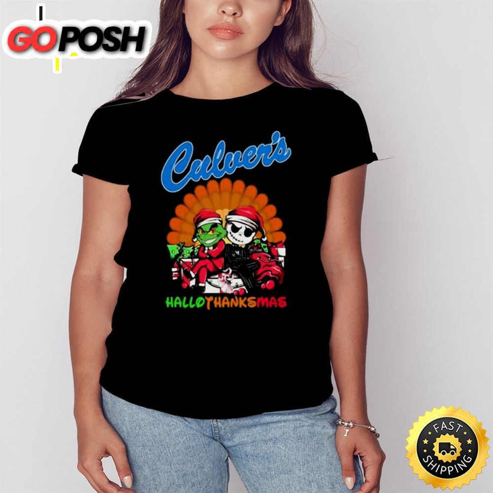 Grinch And Jack Skellington Culvers Hallothanksmas 2025 Shirt