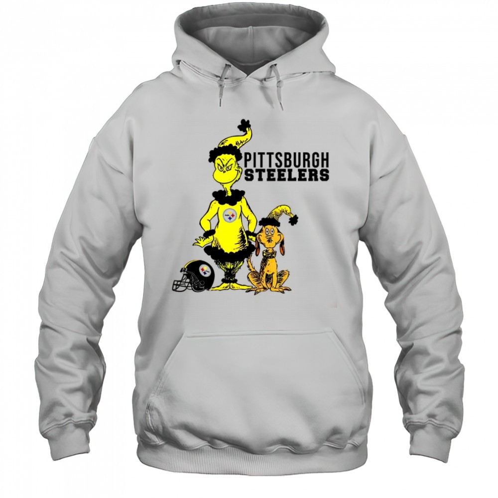 Grinch and Max X Pittsburgh Steelers football Christmas shirt