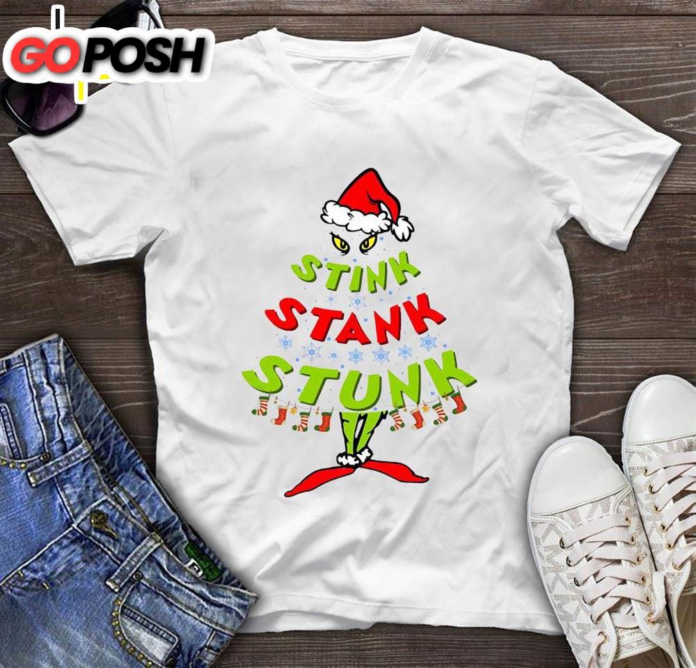 Grinch Christmas Tree Stink Stank Stunk T-Shirt