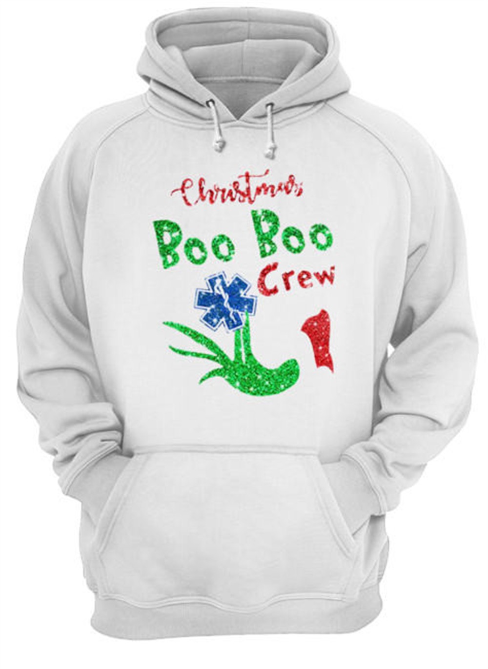 Grinch Hand Holding EMS Christmas Boo Boo Crew shirt