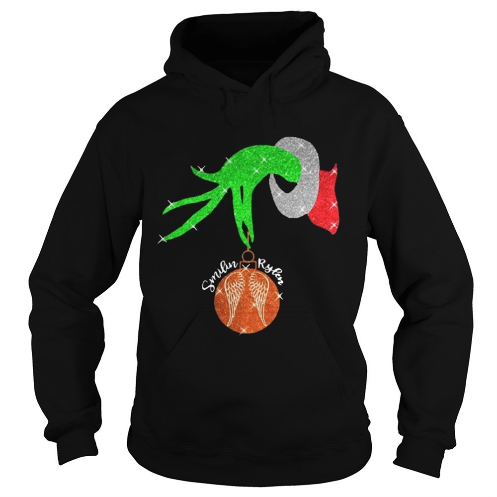 Grinch Hand Holding Ornament Smilin Rylean Sweater