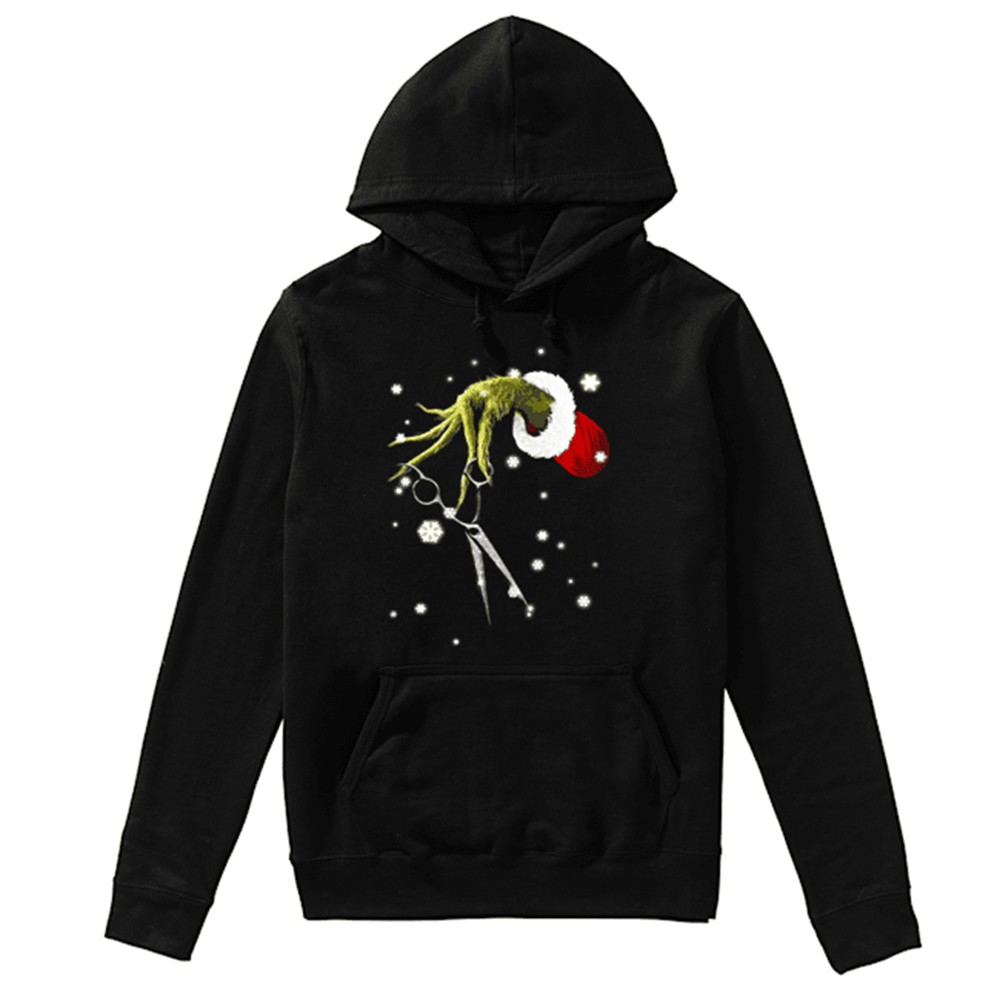 Grinch Hand Holding Scissor Christmas shirt