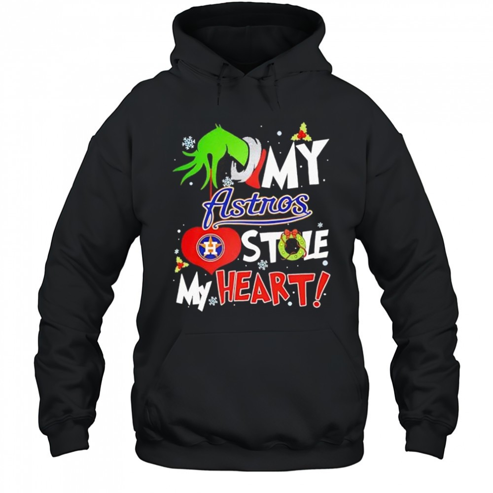 Grinch hand my houston astros stole my heart Christmas shirt