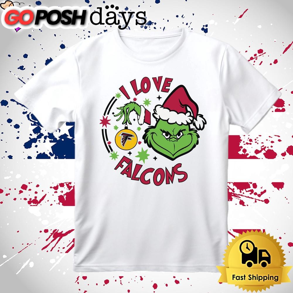 Grinch I Love Atlanta Falcons Christmas T Shirt