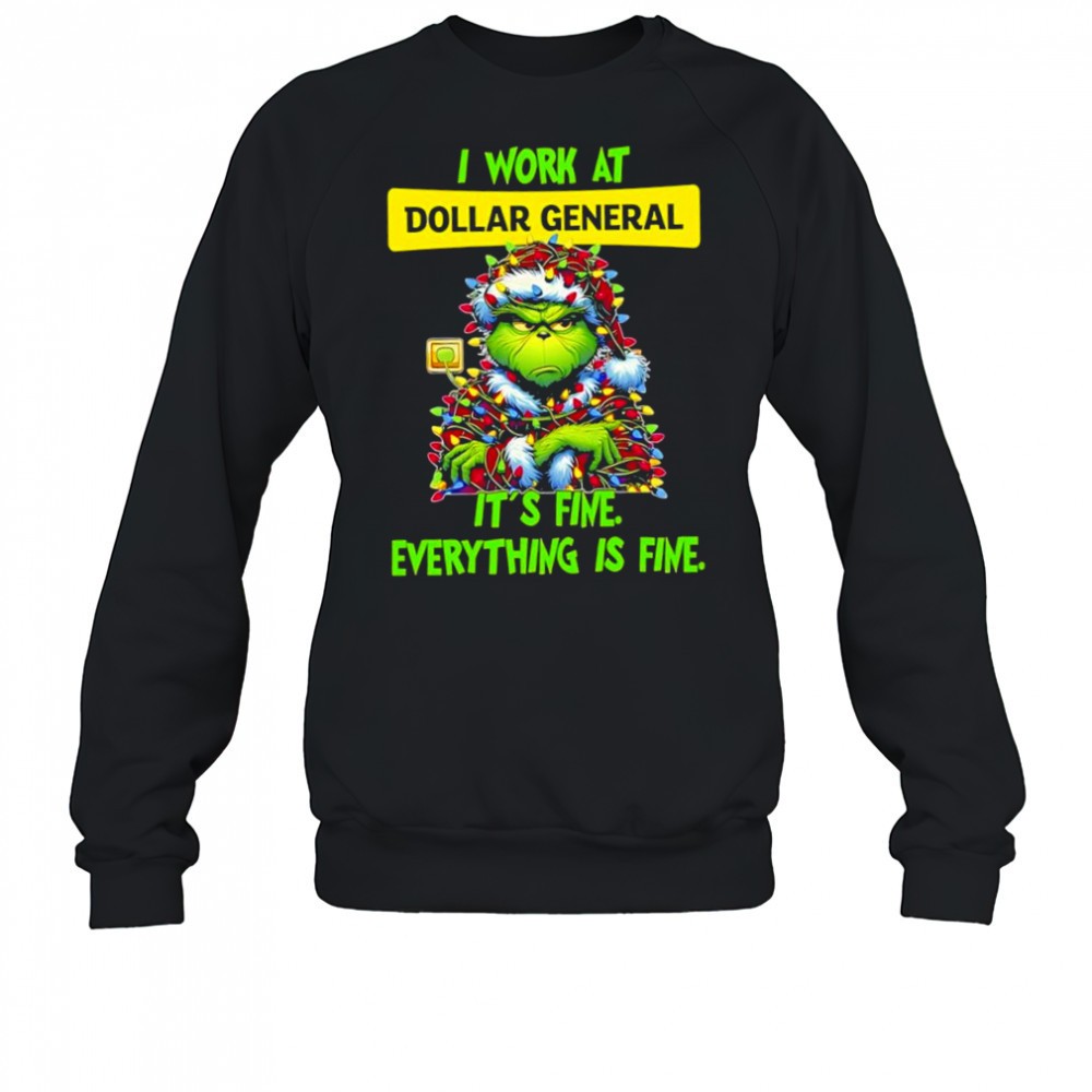 grinch-i-work-at-dollar-general-logo-its-fine-everything-is-fine-shirt-qns6835e Grinch i work at Dollar General logo its fine everything is fine shirt
