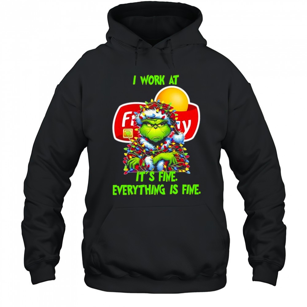 Grinch i work at Frito Lay logo its fine everything is fine shirt