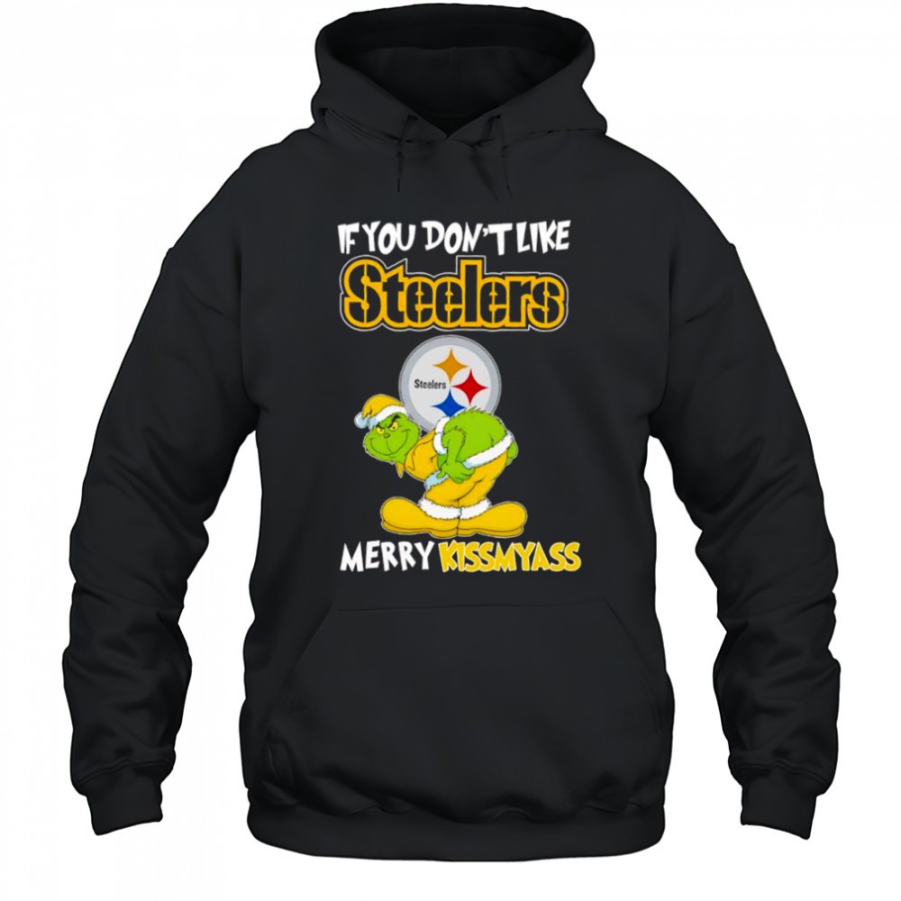 Grinch if you dont like Pittsburgh Steelers logo Merry kissmyass shirt