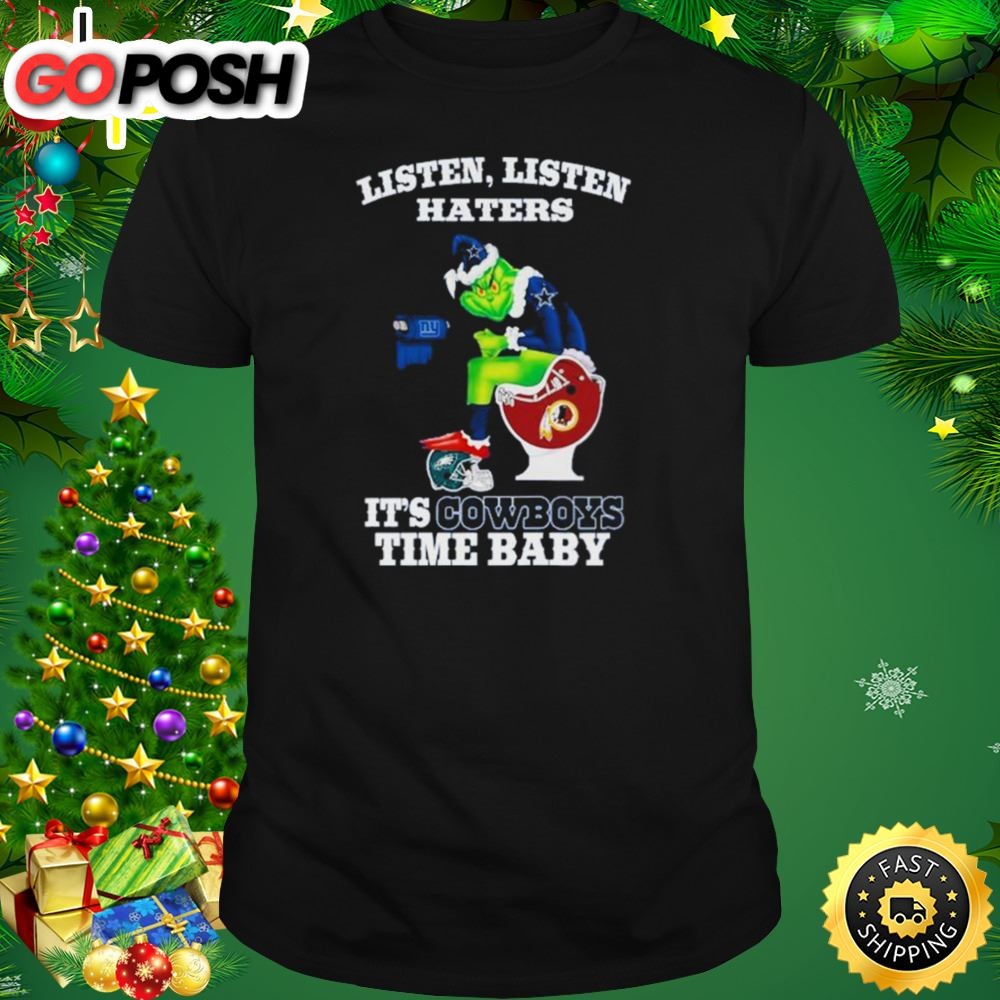 Grinch Listen Listen Haters Its Cowboys Time Baby Shirt